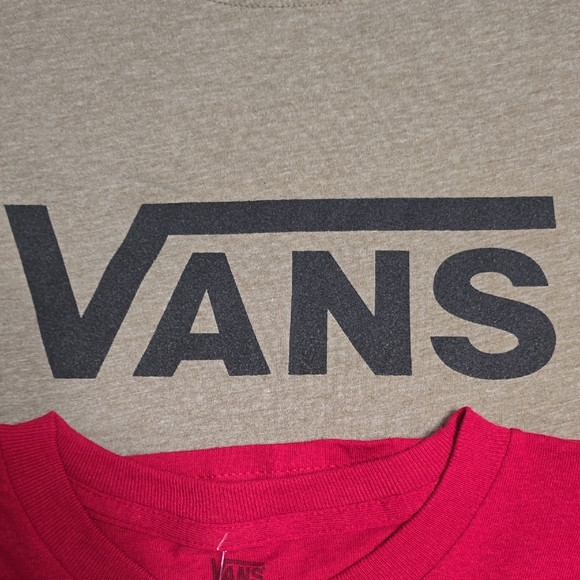 Vans Short-Sleeve Logo Tee in Red (New) and Tan - Picture 4 of 4